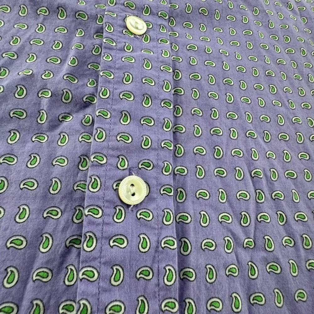 Polo‎ Ralph Lauren Shirt Mens XL Purple Paisley Cotton Long Sleeve Button Down